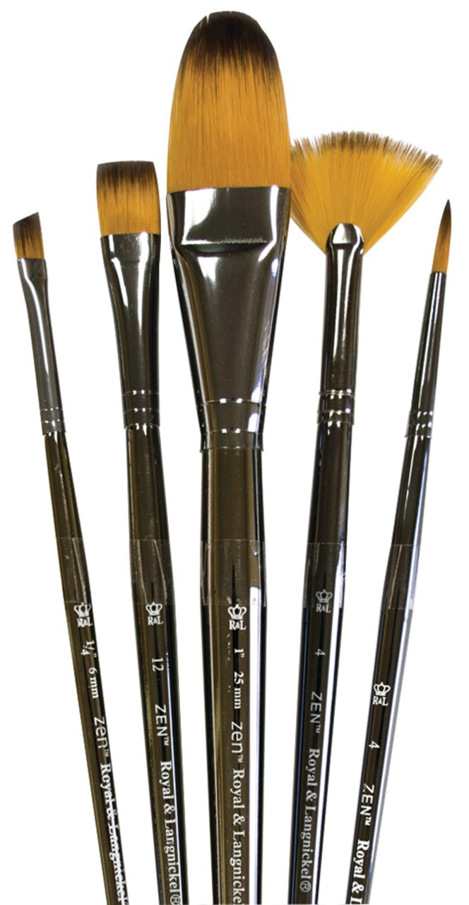 Royal Brush Zen Brush Set, 73 All Media Short Handle Brushes, Set A
